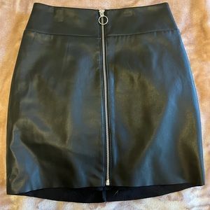Express High Waisted Black Leather Skirt Size 4